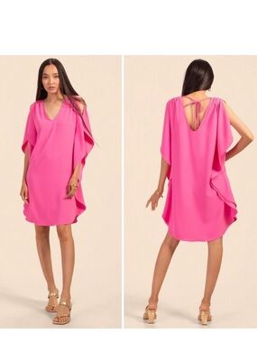 Trina Turk Hot Pink V-Neck Dress
